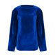 thumbnail image 4 of Karight Women Frill Trim Mock Neck Velvet Top Shirred Flounce Long Sleeve Blouse Daily Regular Solid Shirt, 4 of 5