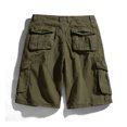 thumbnail image 3 of Summer Plus Size Men's Shorts Elastic Waist Lightweight Cargo Shorts with Side Pockets Solid Color Basic Essentials Summer Vacation Beach Fashion Athletic Gym Biking Pants, 3 of 4