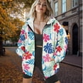 thumbnail image 5 of Garronmavis Colorful Flowers Women's Zip Up Hoodies Sweatshirts Fashion Warm Hoodies for Women Oversized Sweatshirts Versatile Stretchy Long Sleeve Sweatshirt with Pocket, 5 of 7