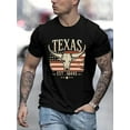thumbnail image 1 of Texas Graphic Men's Short Sleeve T-shirt, Comfy Stretchy Trendy Tees For Summer, Casual Daily Style Fashion Clothing, Casual Sporty Tee, Comfy Tee, 1 of 6