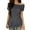 Gray, variant on Lixiuxyad Womens Off The Shoulder Tops Summer Casual Short Sleeve T Shirts Blouse Basic Tee,Black L