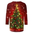 thumbnail image 4 of Holiday Gifts! Titcea Christmas Shirts for Women 3/4 Sleeve Crewneck Cute Christmas Print Pullover Sweaters 2024 Loose Comfort Casual Tops, 4 of 5