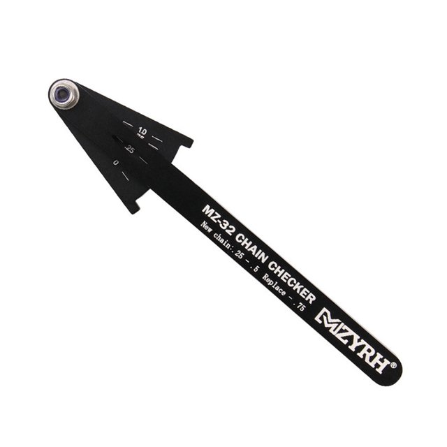 Toystoory Comprobador de cadena de bicicleta portátil, indicador de desgaste, aleación de aluminio, herramienta de reparación de instrumentos Ciclismo negro