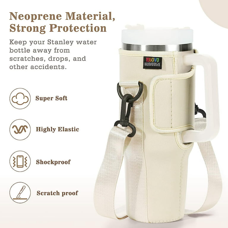 Nuovoware Water Bottle Holder, Compatible with Stanley Carrier Bag H2.0  40OZ Bottle Bag with Adjustable Shoulder Strap, Neoprene Water Bottle Bag  for