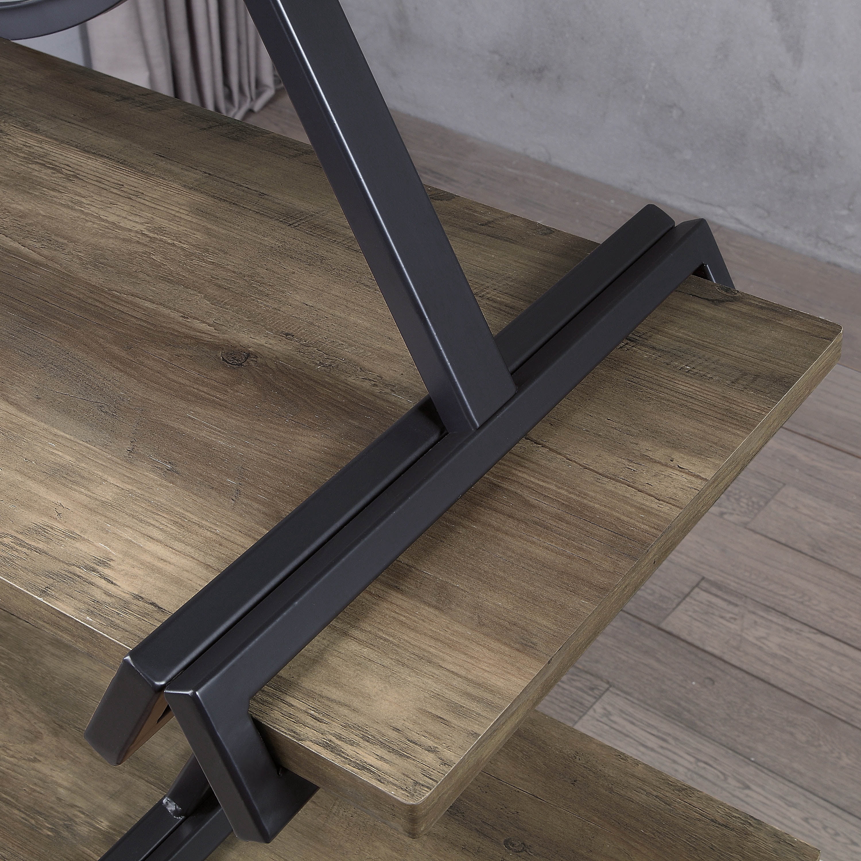 Furniture of America Asher Metal 4-Shelf Bookcase, Matte Black
