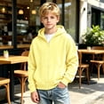 thumbnail image 4 of Jalioing Kids Zip Up Hoodie Casual Long Sleeve Hooded Sweatshirt Jacket with Pocket Teen Boys Girls Solid Outerwear, 4 of 7