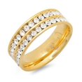 thumbnail image 1 of Bague à Double Rangée Plaquée Or, 1 of 1
