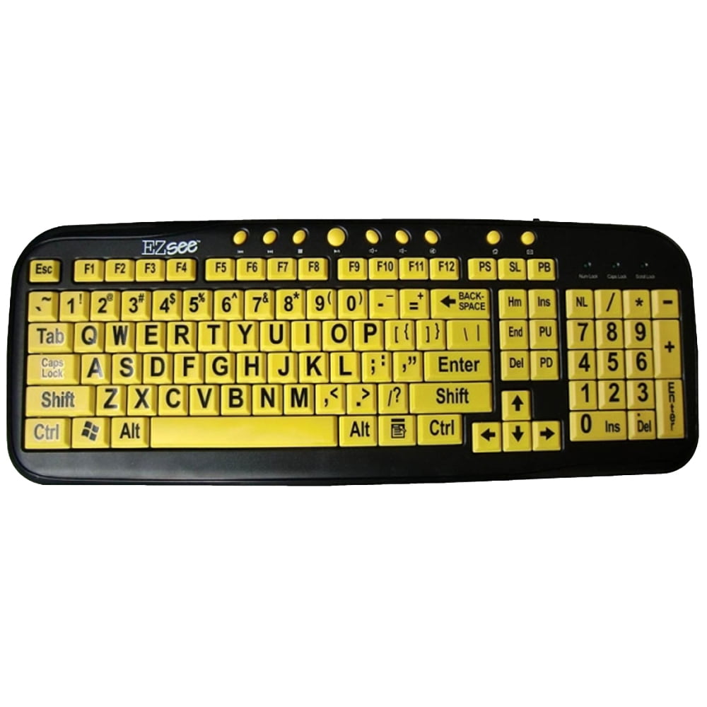 Big & Bright EZ See Keyboard - USB Wired - High Contrast Yellow 