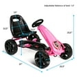 thumbnail image 3 of Go Kart Pedal Car Kids Ride On Toys Pedal Powered 4 Wheel Adjustable Seat Pink, 3 of 12