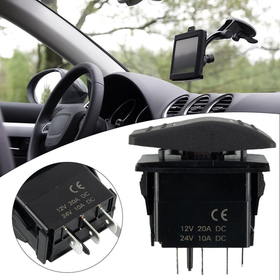 Momentary Rocker Switch Toggle On/Off/On 12V/20A 7Pin DPDT Red LED Light