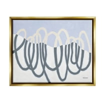 Stupell Industries Contemporary Split Spiral Shape Graphic Art Metallic Gold Floating Framed Canvas Print Wall Art, Design by Kathy Ferguson