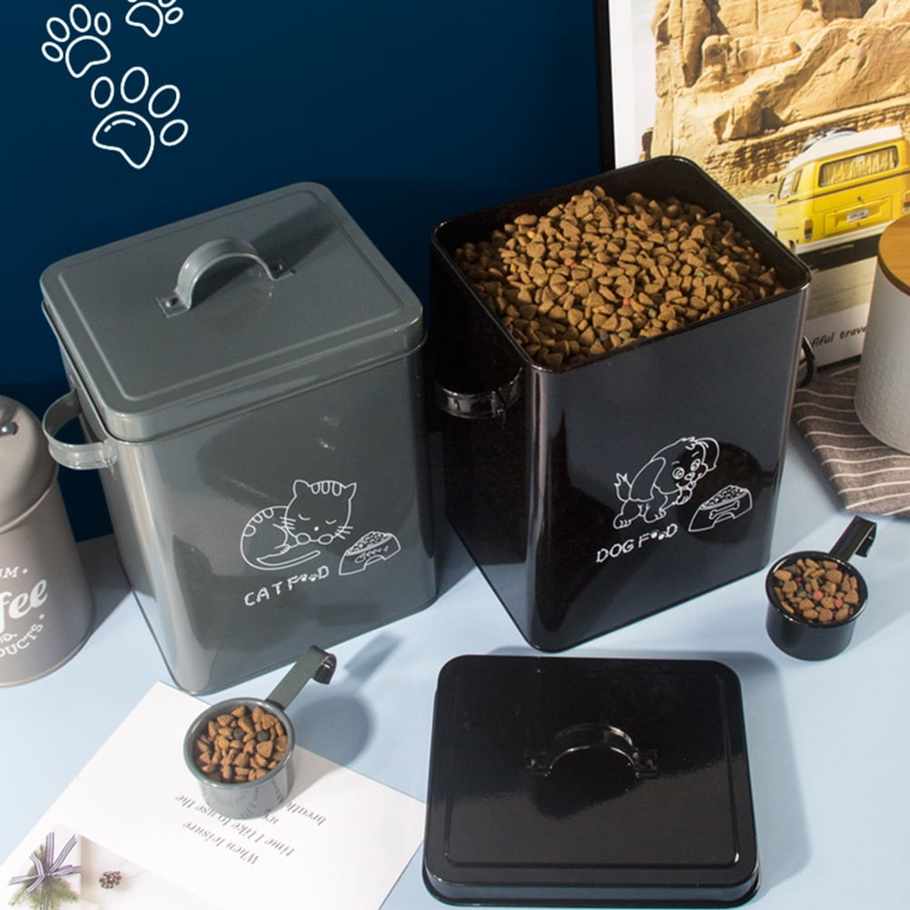Lidded Pet Food Container Dog Food Storage Bin Large Capacity Food