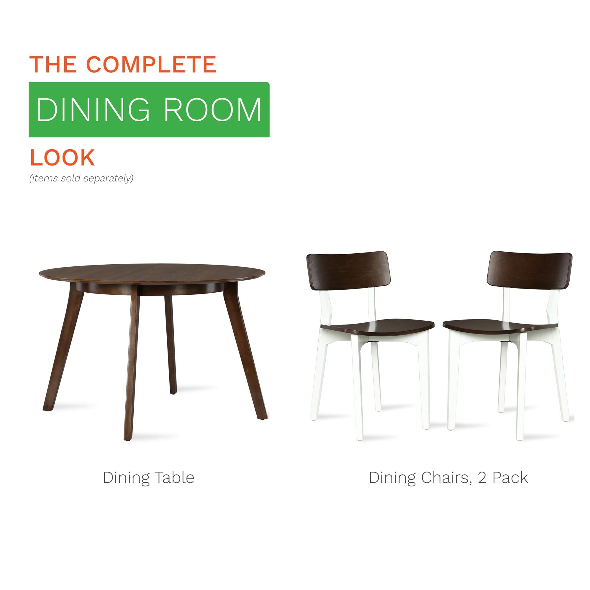 Novogratz Henley Mid Century Round Dining Table Walnut