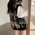 thumbnail image 5 of Las estudiantes usan invierno coreano holgado Retro con cuello en V sin mangas de punto Jersey chaleco suéter Top a cuadros suéter chaleco, 5 of 5