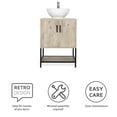 thumbnail image 5 of Eclife 24" Farmhouse Bathroom Vanity with Rustic Oak Wood Top,White Ceramic Sink, Water Save Faucet,Solid Brass Pop Up Drain, 5 of 8