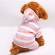 thumbnail image 3 of Ropa de dormir acogedora para perros y gatos para otoño/invierno, lindo conjunto de polar con capucha a rayas, 3 of 8