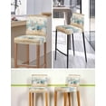 thumbnail image 5 of Starfish Coastal Bar Stool Covers Set of 2, Summer Ocean Coral Conch Seagrass Vintage Brown Stretch Bar Chair Covers with Backs, Removable Pub Counter Height Chair Cover for Kitchen Dining Room Cafe, 5 of 7