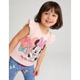 thumbnail image 5 of Disney Minnie Mouse Toddler Girls Outfit, 2-Piece Ruffle Sleeve On Top T-Shirt and Stretchy Leggings Set (Cream, 4T), 5 of 5