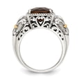 thumbnail image 2 of Shey Couture Sterling Silver with 14K Accent Antiqued Cushion Smoky Quartz Ring, 2 of 7
