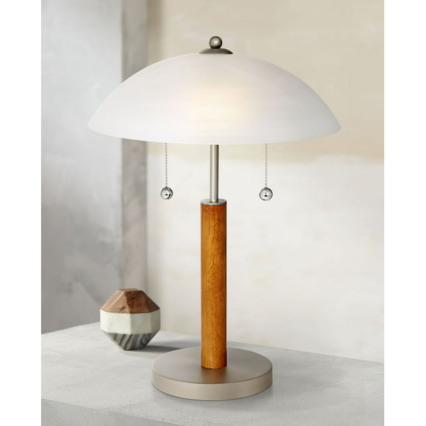 360 Lighting Modern Accent Table Lamp, Walnut Wooden Table Lamps