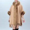 thumbnail image 2 of Aoochasliy Winter Scarfs Christmas Clearance Women's Trendy Loose Plaid Velvet Thickened Wool Collar Knitted Shawl Cloak Woolen Shawl Coat, 2 of 5