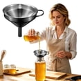 thumbnail image 2 of Clearance Under $1 Stainless Steel Kitchen Funnel 5.1 Inch, Metal Pouring Funnel for Liquid Powder Transfer, Oil Seasoning Bottle Filler 1PC, 2 of 5