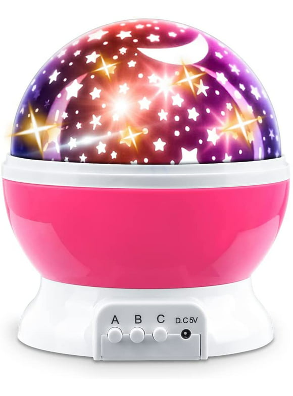 ISHANTECH Girls Toys Star Projector Night Light for Kids Glow in The Dark Stars Room Lights Birthday Gifts for 2-9 Year Old Girls - Pink