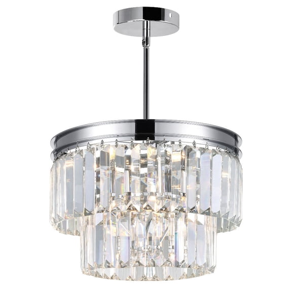 CWI Lighting Weiss 5 Light Down Transitional Metal Mini Chandelier in Chrome