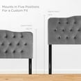 thumbnail image 6 of Modway Annabel Queen Diamond Tufted Performance Velvet Headboard in Gray, 6 of 8