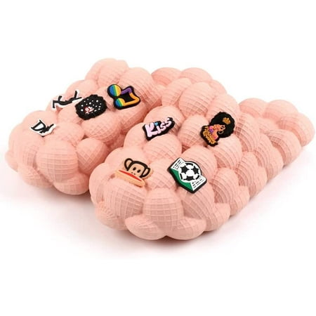 

Bubble Slides for Women/Men (2 Pack) Massage Bubble Slippers Unisex Breathable Beach Sandals Funny Bubble Shoes Non-slip Spa Slippers Home Bedroom Shower Trendy Ball Slippers