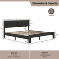 thumbnail image 6 of King Size Farmhouse Wooden Bed Frame with Headboard, Rustic Platform Bed with Silent Wood Slat System, No Box Spring Needed, Rustic Black, 6 of 10