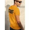 thumbnail image 2 of Men's Staff Short Sleeve T-Shirt BB, Chest Print, Gold-Black, 2X-Large, 2 of 3