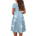 thumbnail image 5 of SCRAWLGOD Rabbits Print Dress Plus Size S Women Casual Midi Dresses with Short Sleeves for Women Comfortable Summer Dress Midi Length Crewneck Ladies Summer Dresses Size S, 5 of 7