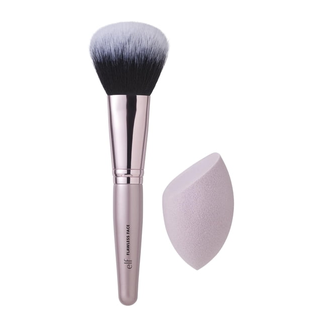 Kit de brocha y esponja de maquillaje e.l.f., vegano, libre de crueldad animal