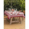 thumbnail image 4 of 52x70 Inch Outdoor Tablecloth with Umbrella Hole Zipper Rectangle Red Floral Rectangular Tablecloths Waterproof Vintage Flowers Botanical Farmhouse Greek Key Patio Table Cloth Cover for Picnic, 4 of 8