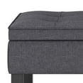 thumbnail image 5 of SIMPLIHOME Cosmopolitan 44 inch Wide Traditional Rectangle Storage Ottoman Bench with Open Bottom in Slate Grey Linen Look Fabric, for Living Room, Bedroom, 5 of 5