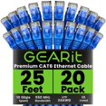 thumbnail image 1 of Cable Ethernet GearIt Cat 6 de 25 pies (7,6 m), paquete de 20, azul, 1 of 9