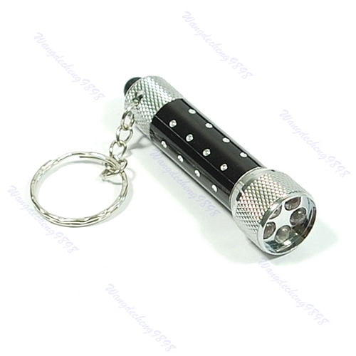 LED Mini Metal Flashlight Keychain Torch Keyring 