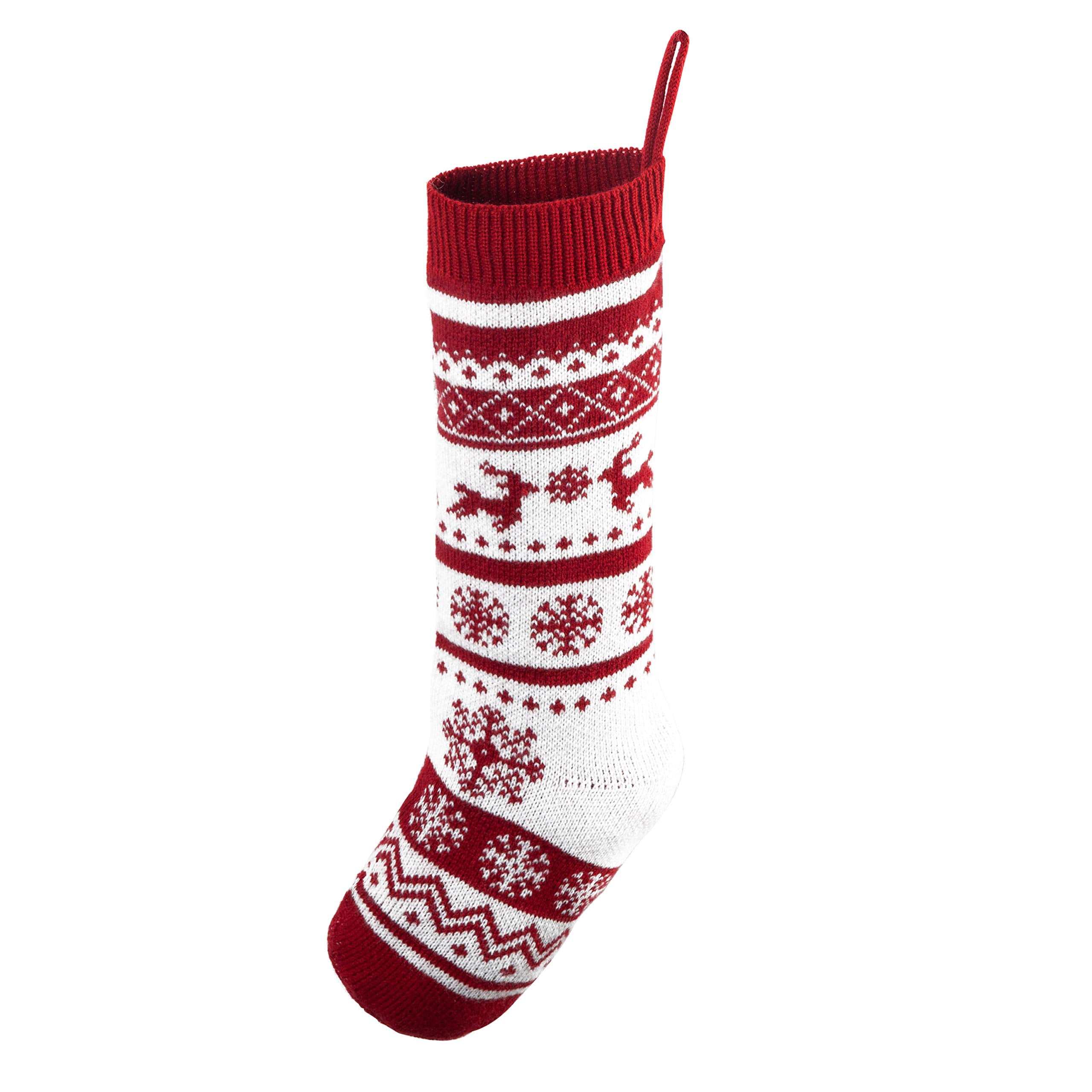 JOYIN 6 Pack 18" Knit Christmas Stockings, Large Rustic Yarn Xmas Stockings for Family Holiday Decorations