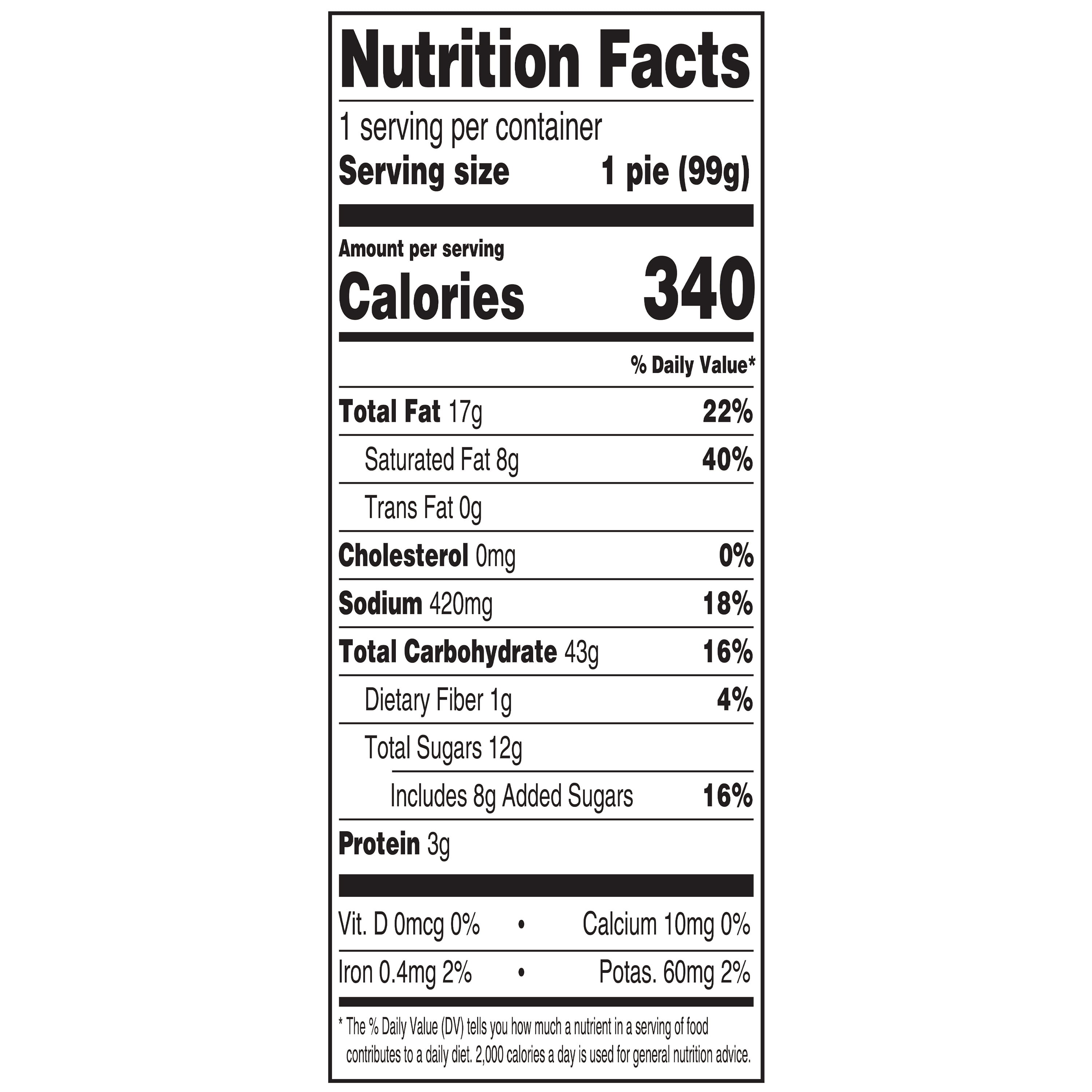 Freshness Guaranteed 4-inch Spicy Pineapple Mini Pie, 3.5 oz Box, 1 Count