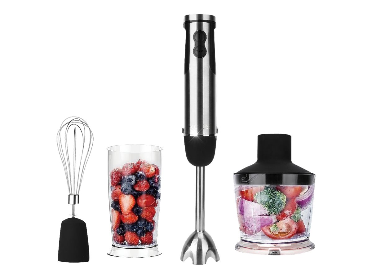 KOIOS 4 in 1 Hand Immersion Blender with Whisk Attachment, 400 Watt Silver