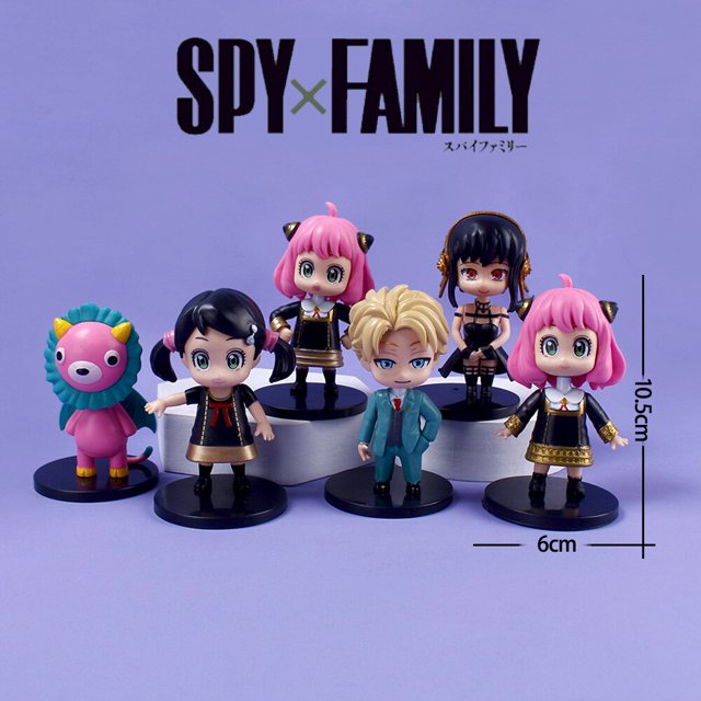 Figura de Anime de Spy x Family, Modelo de Anya, Twilight, Loid Forger, Yor, Juguetes Coleccionables, Regalo para Niños, Versión Q, 10 cm, 6 Piezas Gong Bohan LED