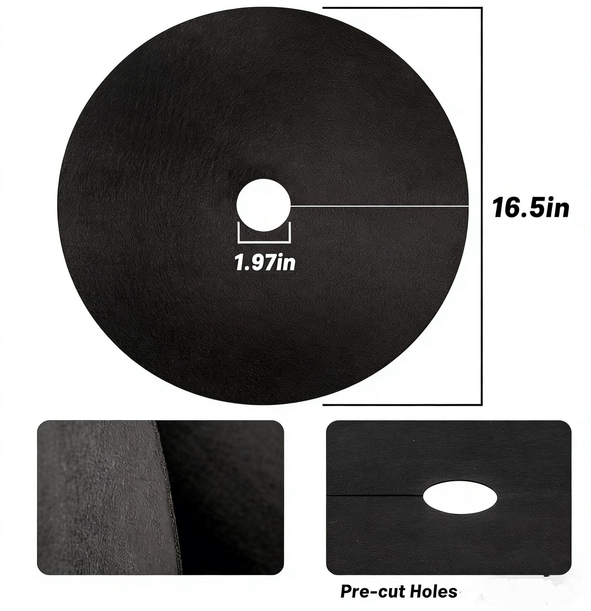 Non Woven Tree Rings 8Pack, 16.5 Inch Round Base Weed Barrier Fabric Cover – & Reusable Mulch Rings for Landscaping Weed Control, Root Protection and Plant Health