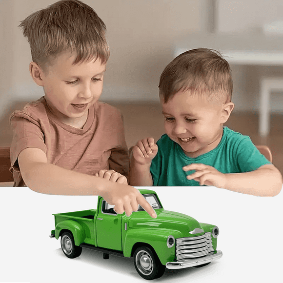 HYPERLIVING 1/32 Juguete de Camión de Metal Verde Vintage Verde Mini Decoración de Escritorio Niños Navidad Año Nuevo Juguete Regalos Decoración de Oficina en Casa