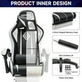 thumbnail image 5 of Hoffree Gaming Chair with Speakers and RGB LED Lights Ergonomic Massage Gamer Chair with Footrest High Back with Lumbar Support for Adults, 5 of 9