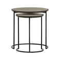 thumbnail image 3 of Rina Concrete and Black Metal 2 Piece Nesting End Table Set, 3 of 7