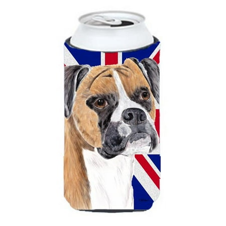 

Boxer With English Union Jack British Flag Tall Boy bottle sleeve Hugger - 22 To 24 Oz.
