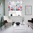 thumbnail image 3 of 4th of July Kitchen Curtains Window Panels, Red Blue Floral Independence Day Poppy Flower Leaf Insulated Window Treatment Curtain, Grommet Curtains for Bedroom/Living Room, 2 Piece 27.5"Wx39"L, 3 of 8