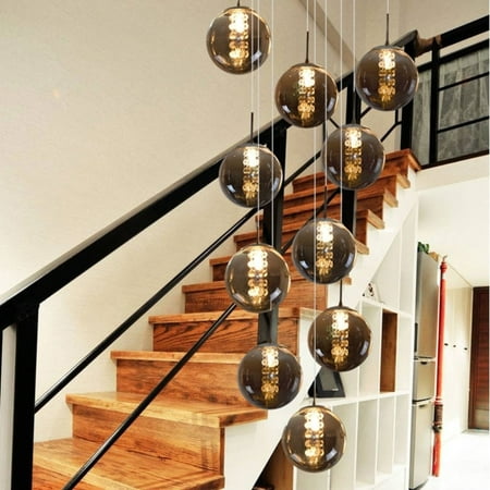 

Glass Ball Pendant Lights for Staircase Spiral pendant Lamp Led Lustre