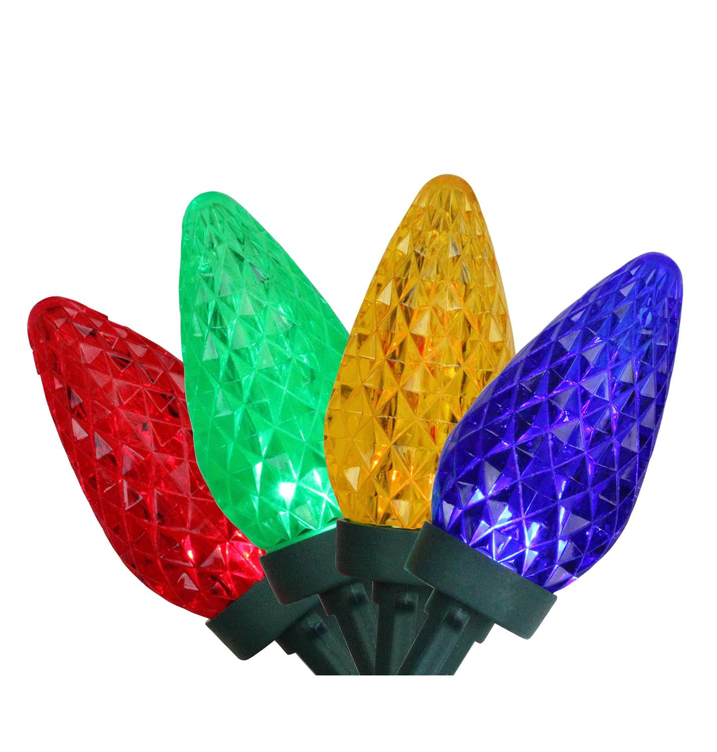 Multi Colored Faceted LED C9 Christmas Lights - Walmart.com